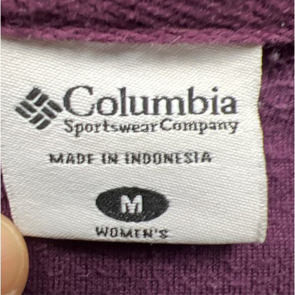 Columbia Womens Sportswear Fleece Sweatshirt Purple 1/4 Zip Pullover Size M - Picture 8 of 9